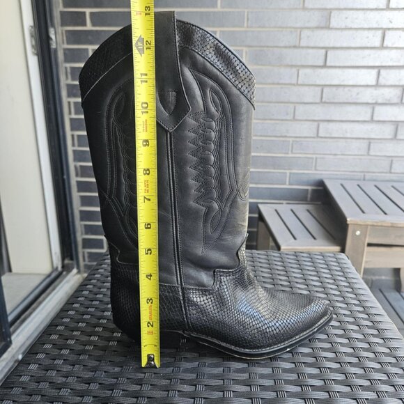 Seychelles Vintage Women's Black Leather Western Cowboy Cowgirl Boots Size 7 - Picture 7 of 13